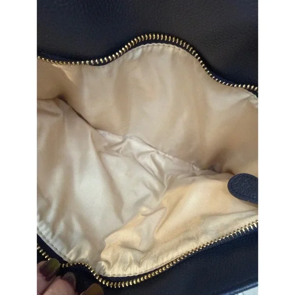 Lily Jade Anna Navy Blue Vegan Leather Diaper Bag Backpack Crossbody Tote - Picture 10 of 17